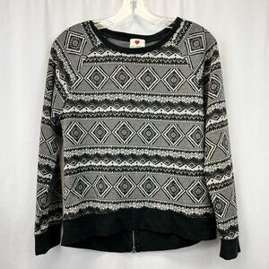 One Clothing Womens Pullover Sweater Multicolor Long Sleeve Zipper Back S